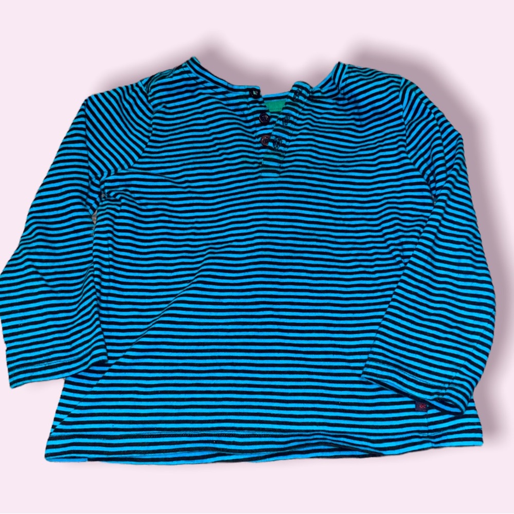 Kids Club - Boys Long Sleeve blue & black striped top | 2T